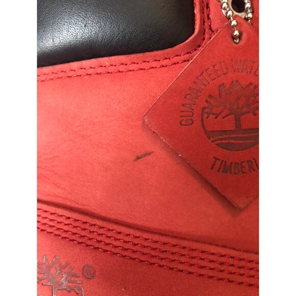 Men's Timberland Red Leather and Nubuk 6" Boots- Size 9M - Picture 9 of 11